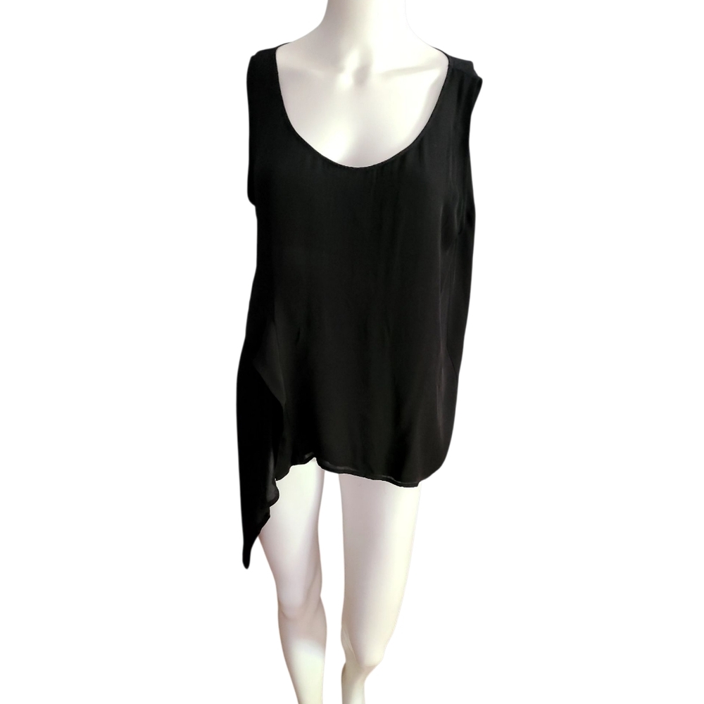 Just Cavalli Black Silk Assymetrical Top